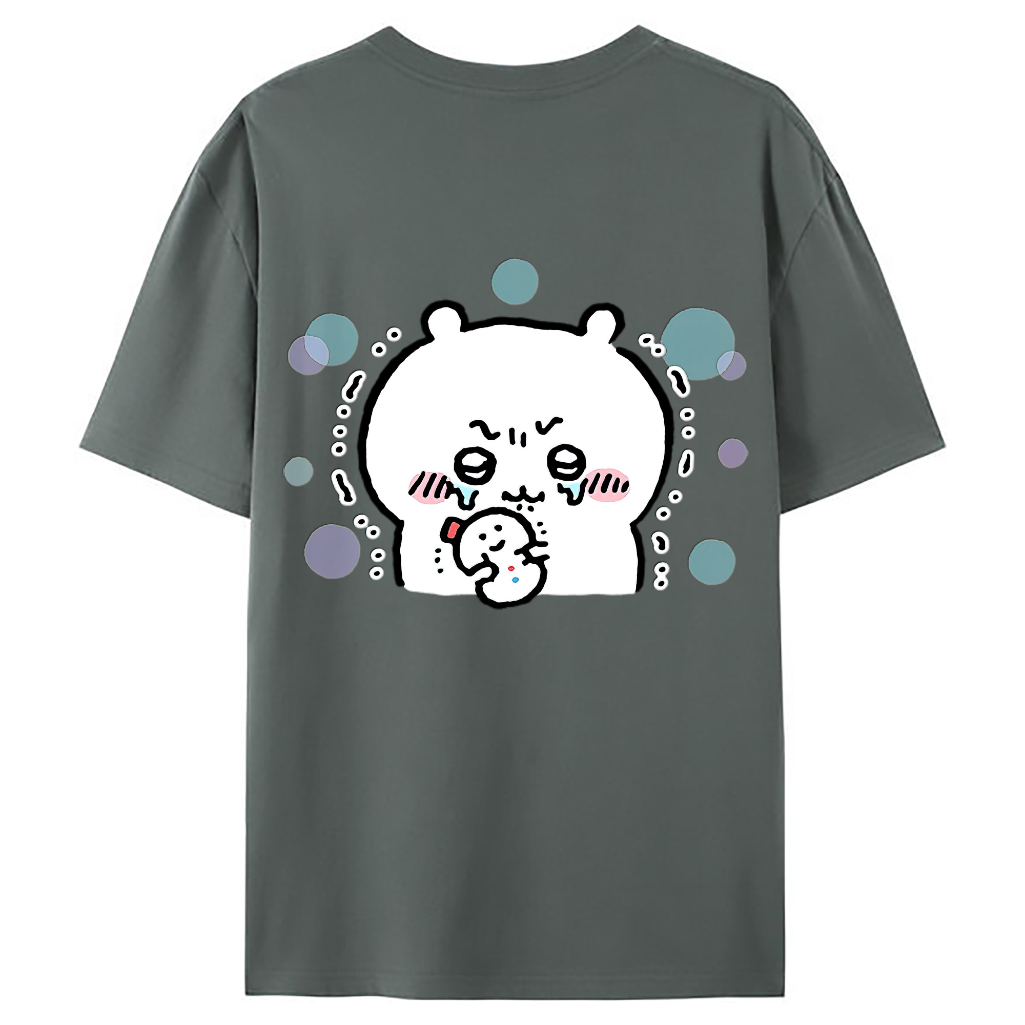 （画像用） ちいかわ ちいかわ Chii-kawa chiikawa 綿100％ メンズ半袖Tシャツ（バックプリント） 通気性